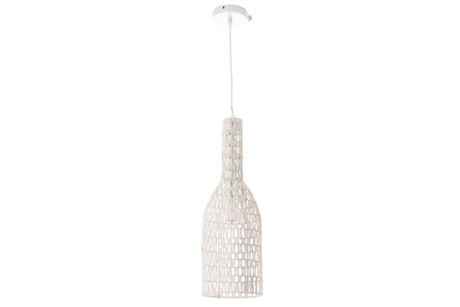 Suspension design en rotin blanc D19 cm PHILAE