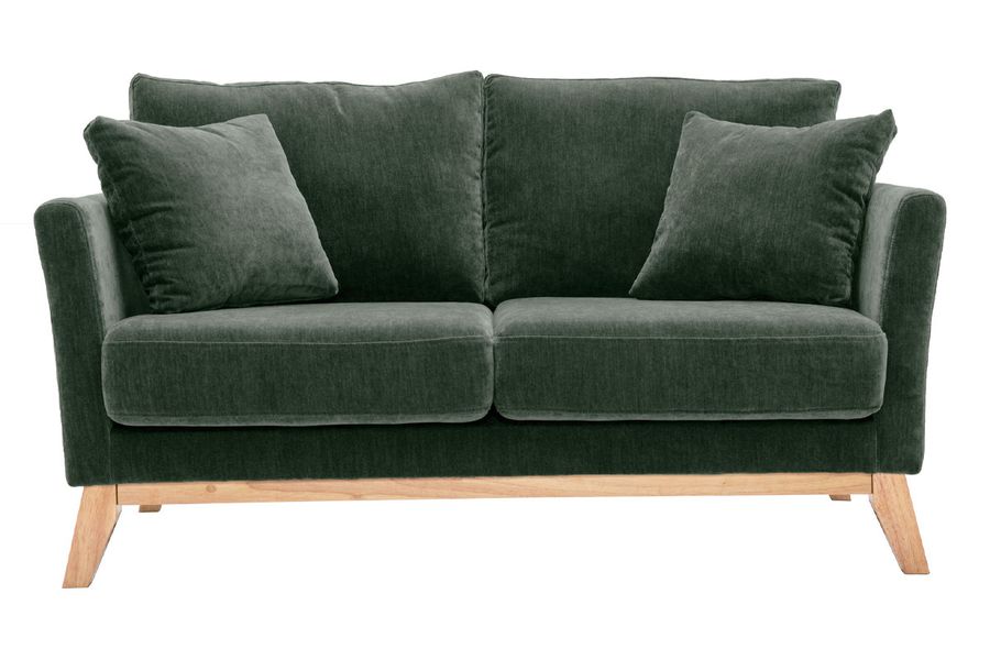Sofa skandinavisch 2 Plätze Khaki Holzbeine OSLO
