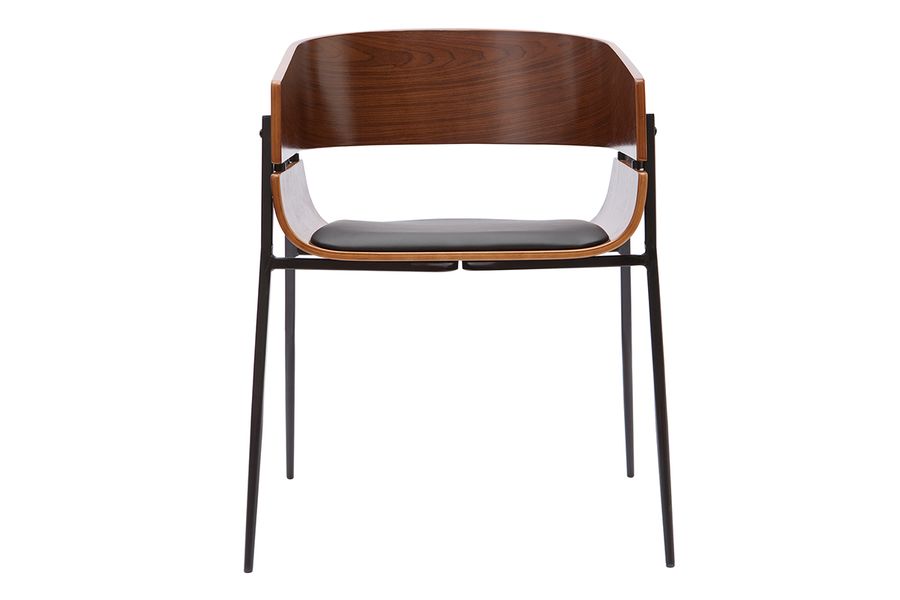 Silla de diseño negra y madera oscura WESS