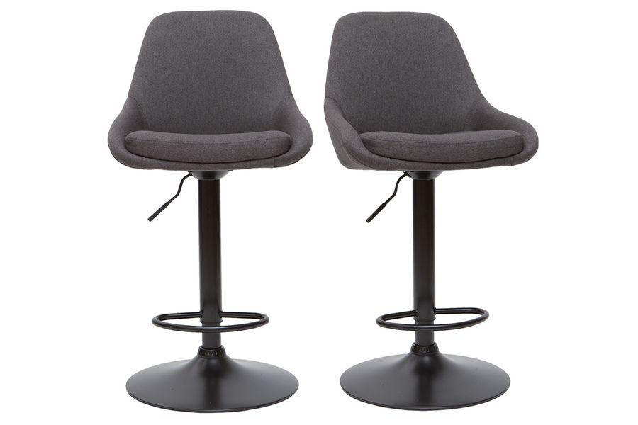 Höhenverstellbare Barhocker dunkelgrau (2er-Set) HOLO
