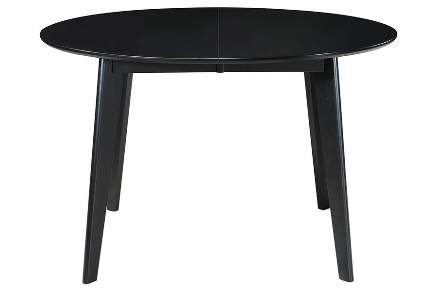 Design-Esstisch rund ausziehbar Schwarz L120-150 LEENA
