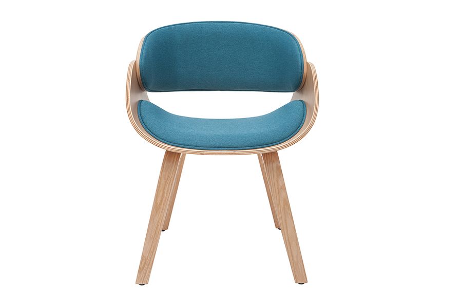 Design-Stuhl Weiß und helles Holz BENT