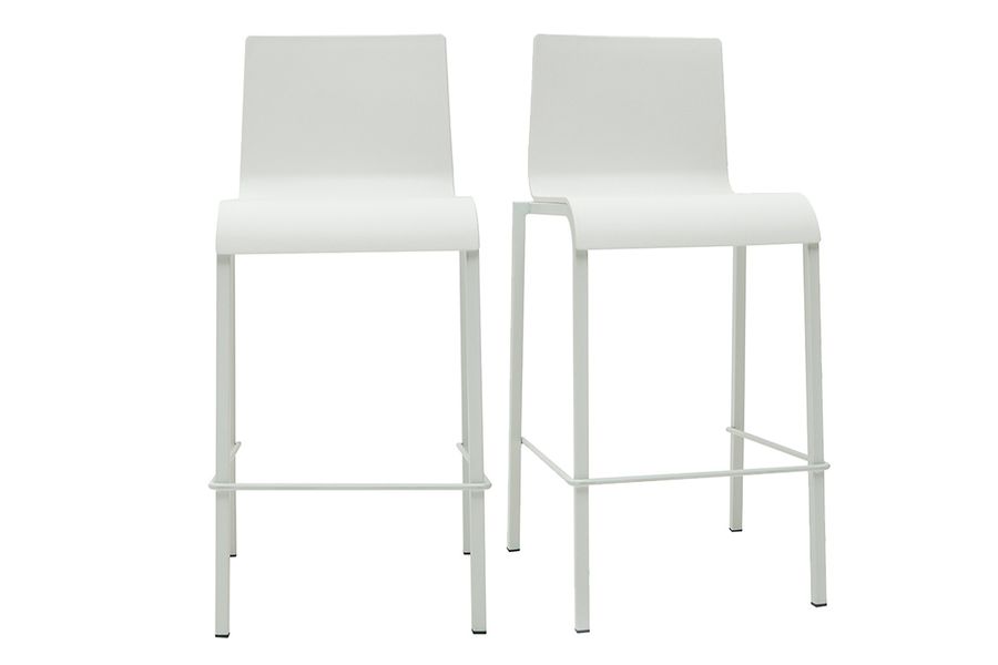 Sgabelli da bar di design impilabili bianchi H65 cm (set di 2) KUPA