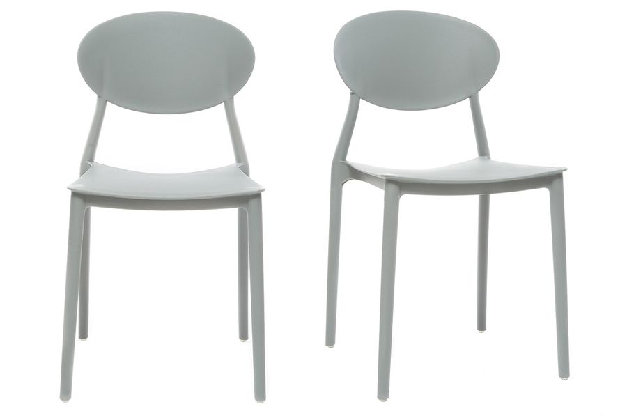 2 Design-Stühle Grau Polypropylen ANNA