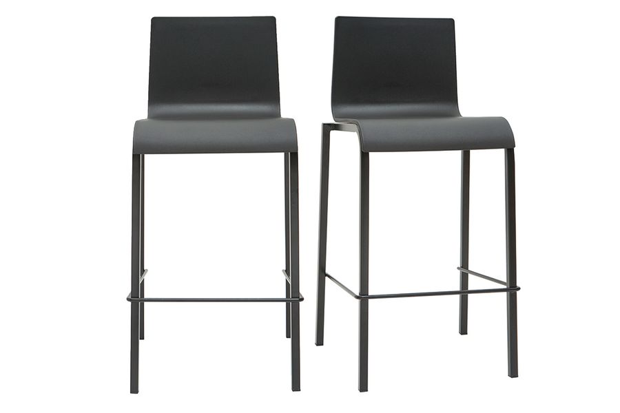 Sgabelli da bar di design impilabili neri H65 cm (set di 2) KUPA