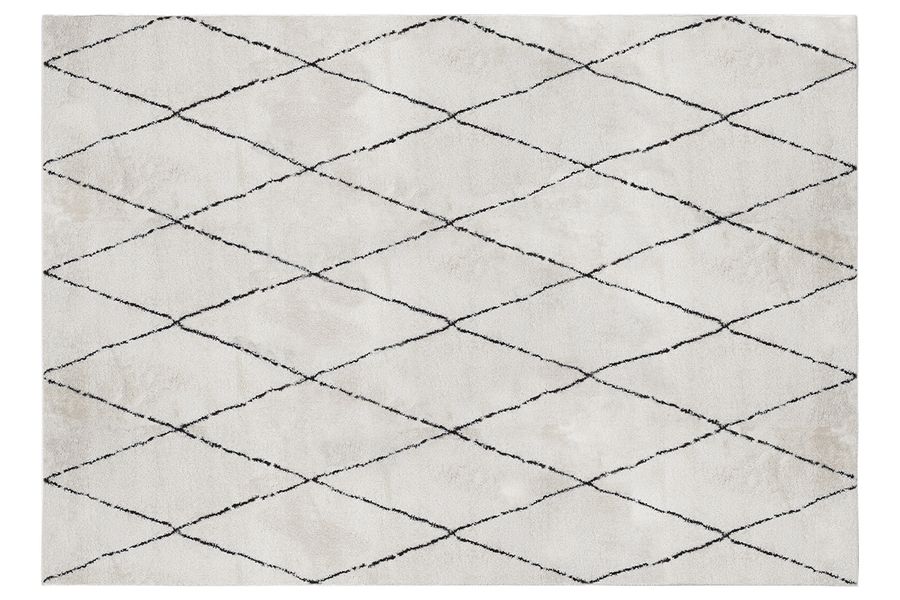 Tapis rectangulaire à motifs losanges noirs 200 x 300 cm SILAN