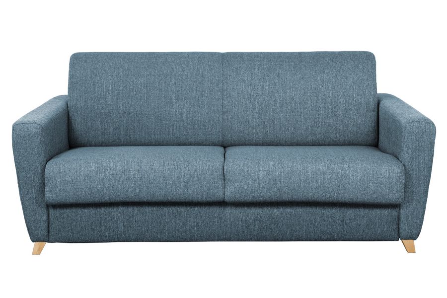 Sofá convertible nórdico azul y madera GRAHAM