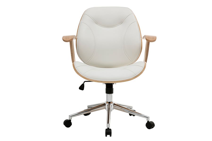 Design-Bürostuhl Weiß helles Holz YORKE