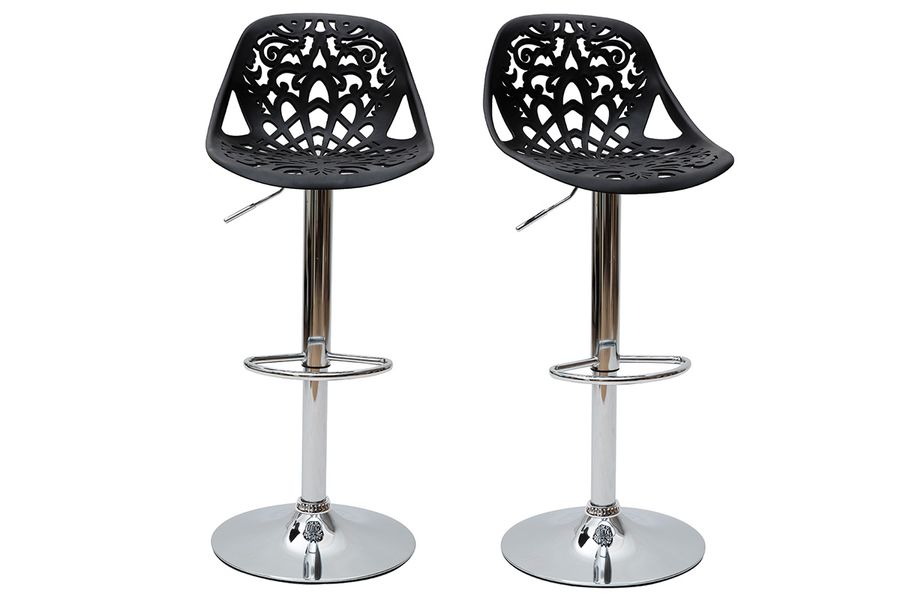 Sgabello da bar design barocco nero (set di 2) BAROCCA