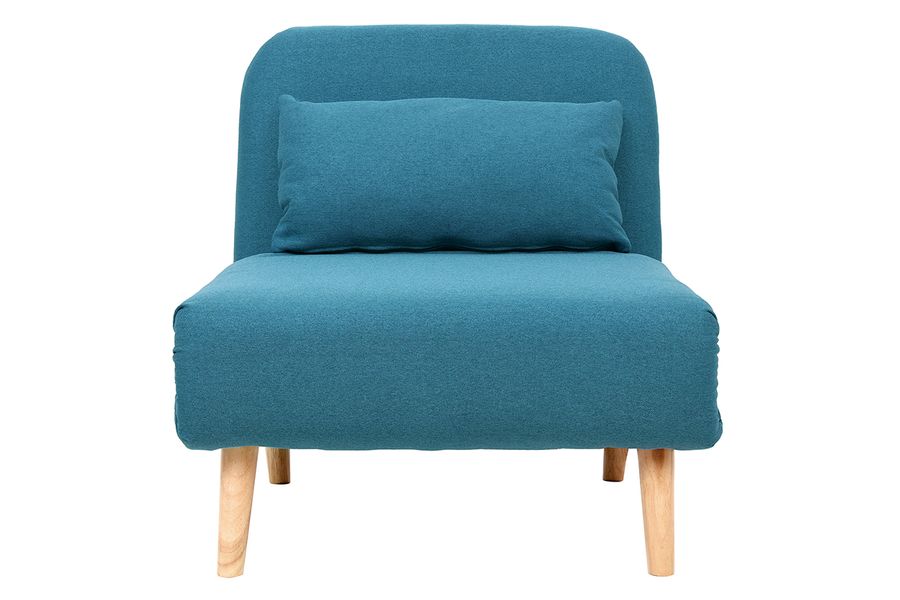 Sillón nórdico convertible tejido azul petróleo AMIKO