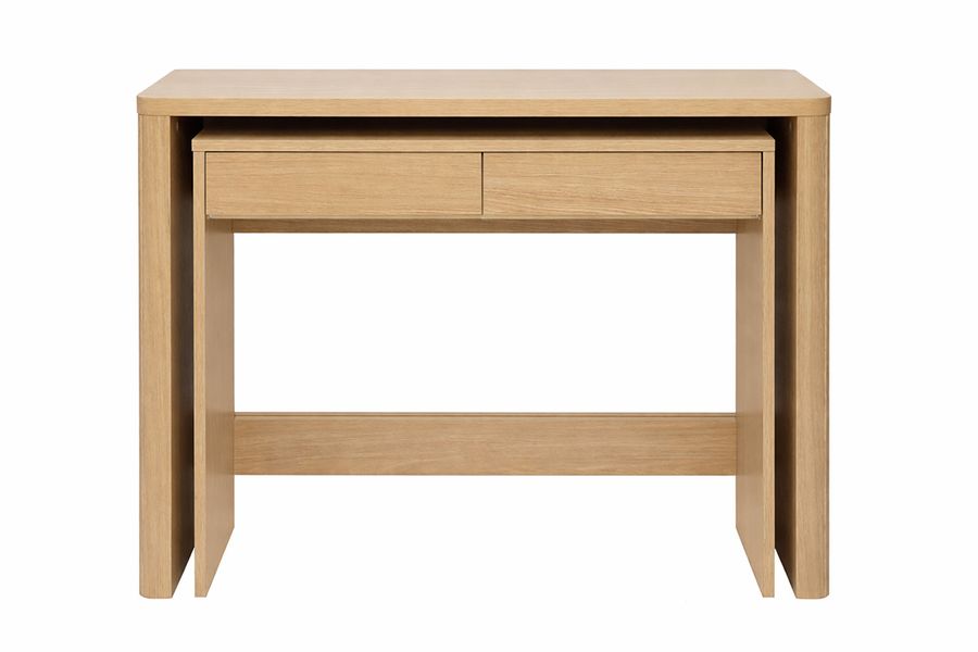 Console bureau d'appoint avec tiroirs finition bois clair chêne L110 cm ENOLA