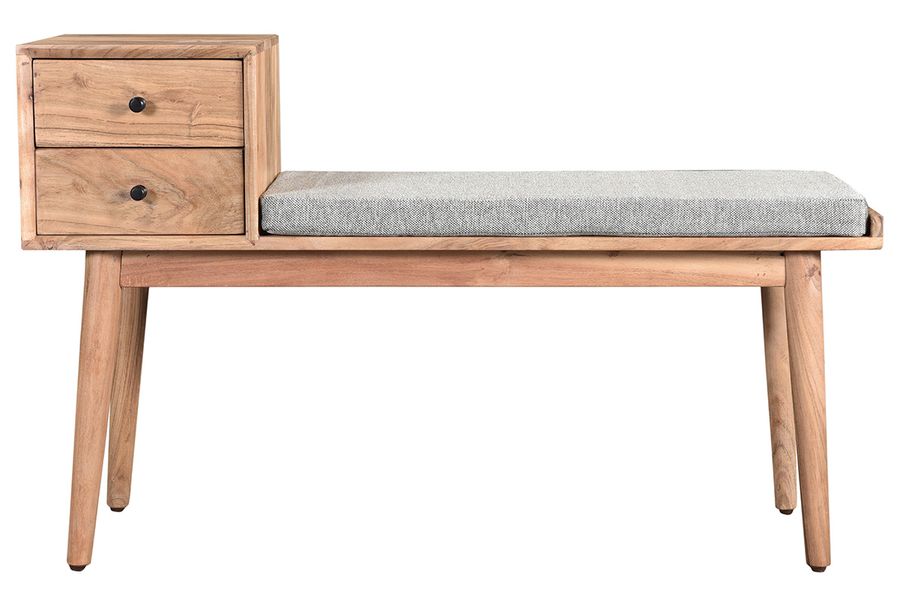Panca da ingresso con 2 cassetti in acacia ALTY