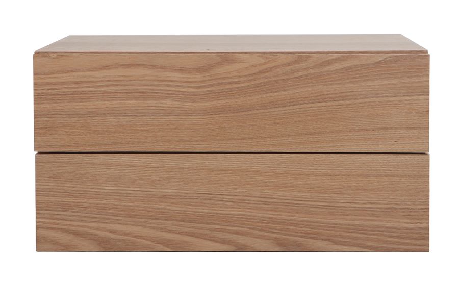 Caisson de rangement 2 tiroirs bois clair frêne MAX