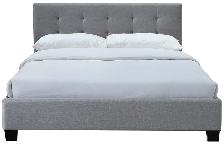 Letto 160 x 200 imbottito tessuto grigio MARQUISE