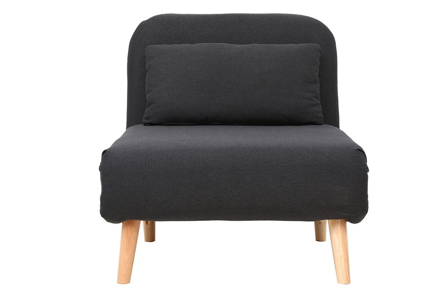 Sillón nórdico convertible tejido gris oscuro AMIKO