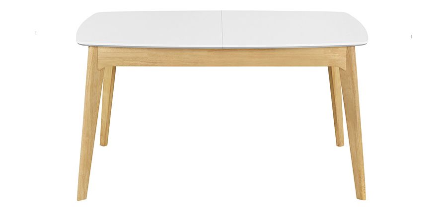 Tavolo estensibile scandinavo bianco e legno L140-180 MEENA