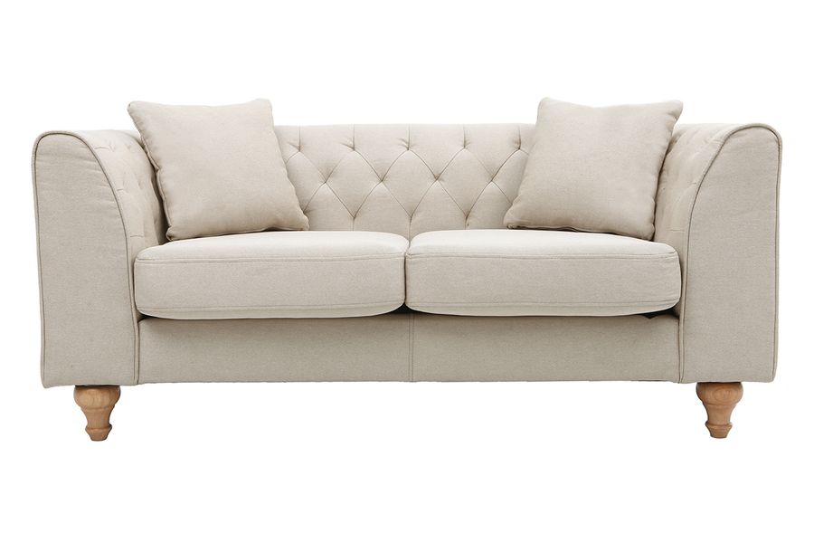 Sofa klassisch Stoff 2-Sitzer Naturfarben MONTAIGNE