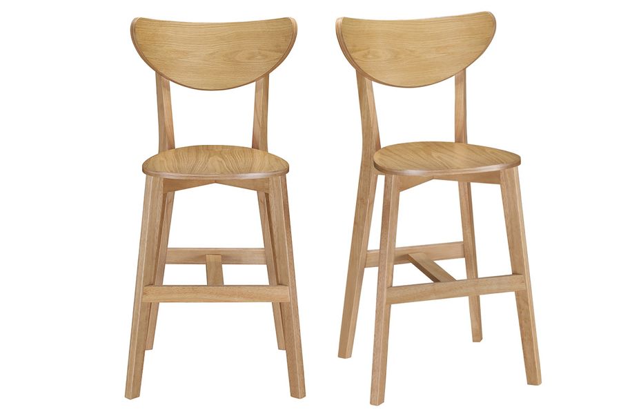 Skandinavische Barhocker LEENA Eiche (2er-Set)