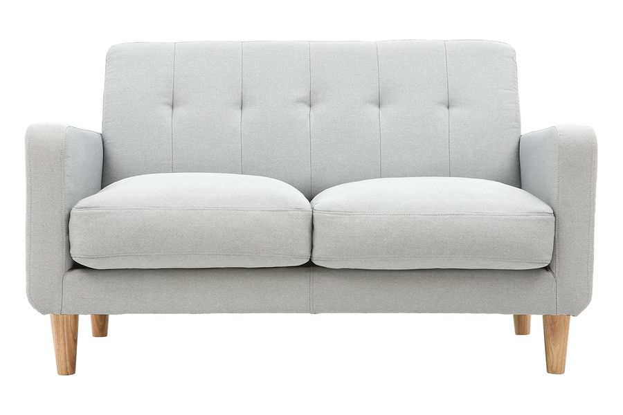 Design-Sofa skandinavisch hellgrauer Stoff 2-Sitzer LUNA