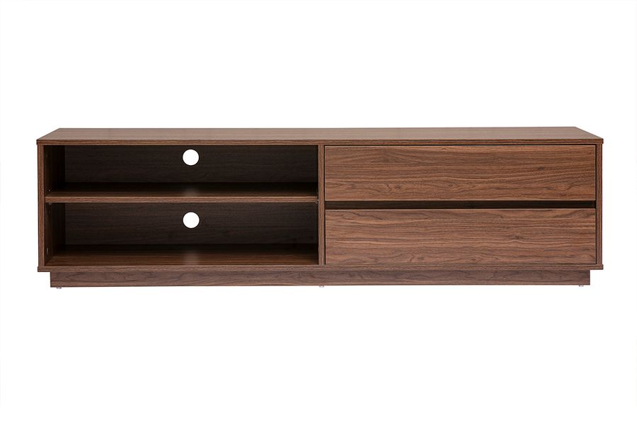 Mobile TV finitura legno scuro noce 2 cassetti L160 cm MADERO