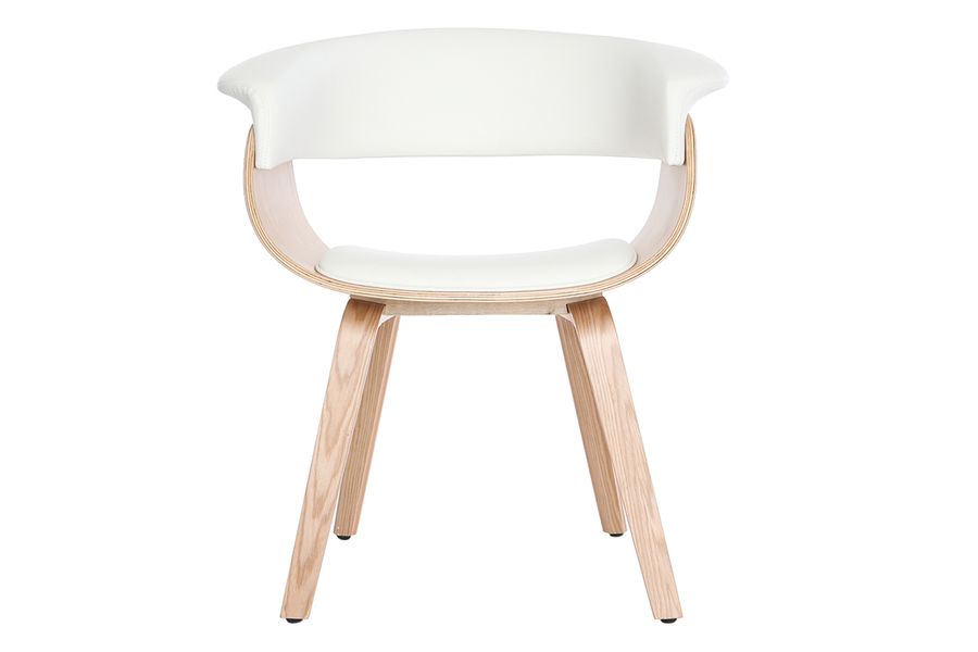 Silla nórdica blanco y madera clara OKTAV