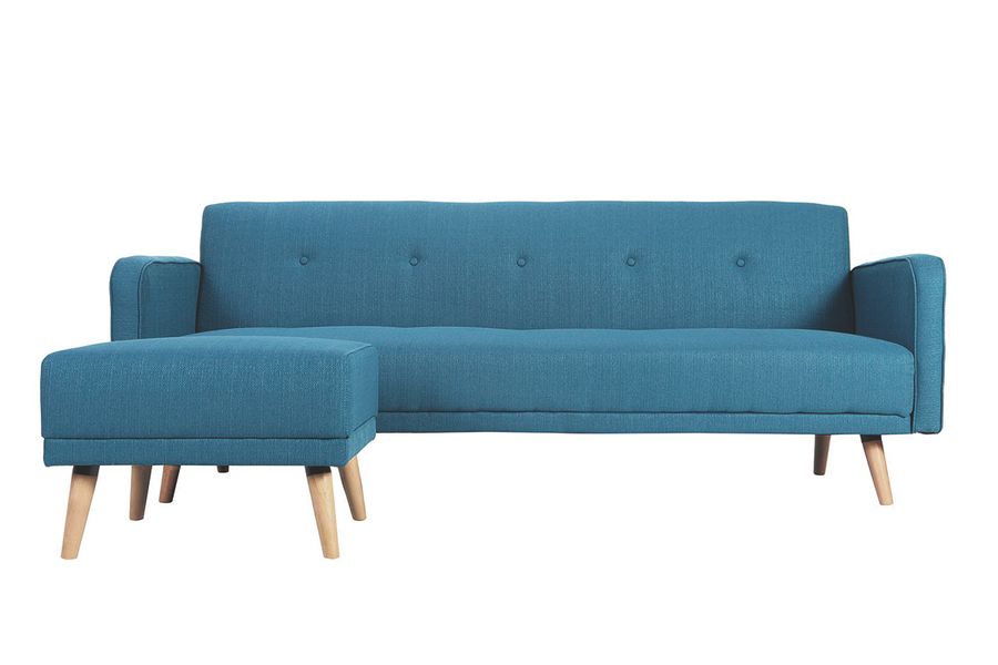 Divano angolo convertibile scandinavo blu ULLA