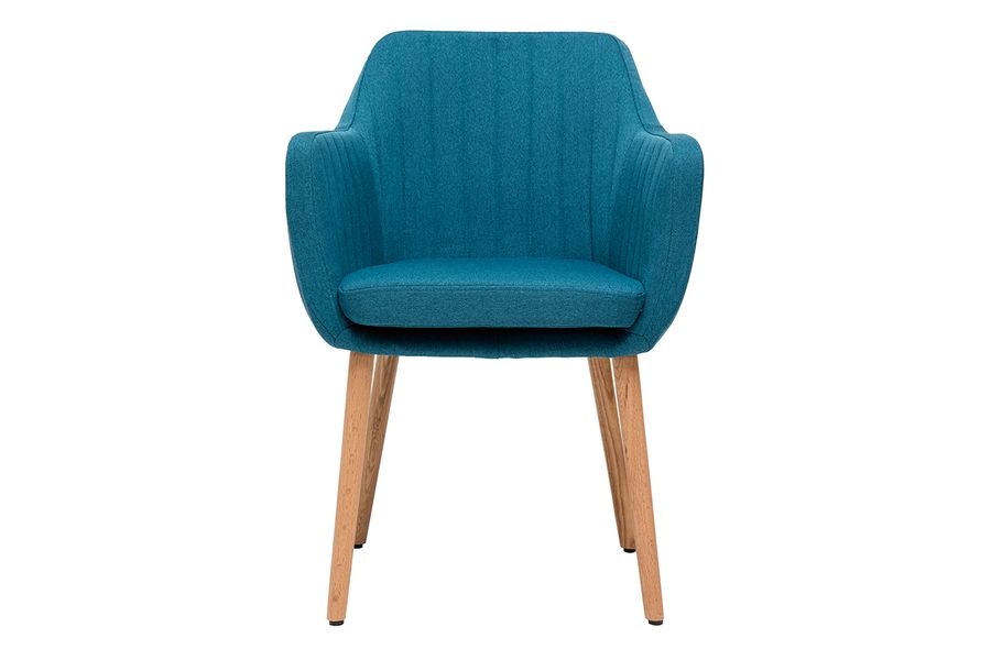 Sillón escandinavo azul petróleo y patas roble ALEYNA