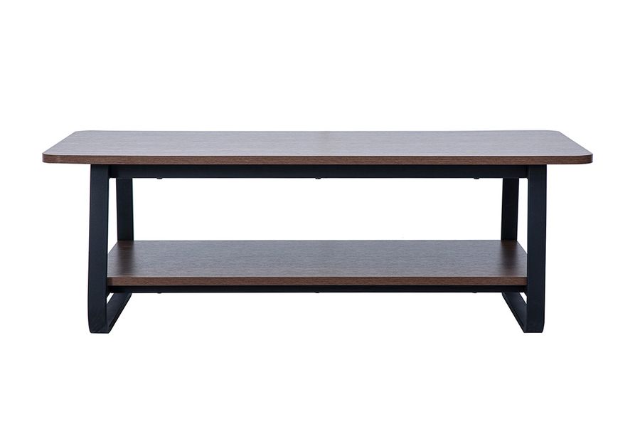 Table basse rectangulaire finition bois noyer et métal L120 cm MICHA