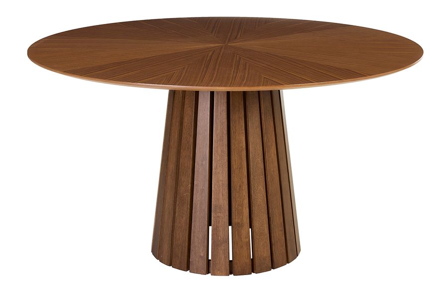 Table à manger ronde en bois foncé noyer D137 cm DITA