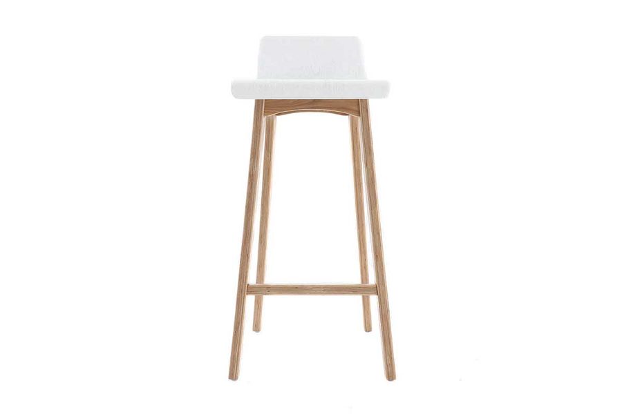 Sgabello / sedia da bar design legno naturale e bianco scandinavo 75 cm BALTIK