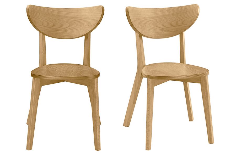 Sillas diseño roble LEENA (lote de 2)