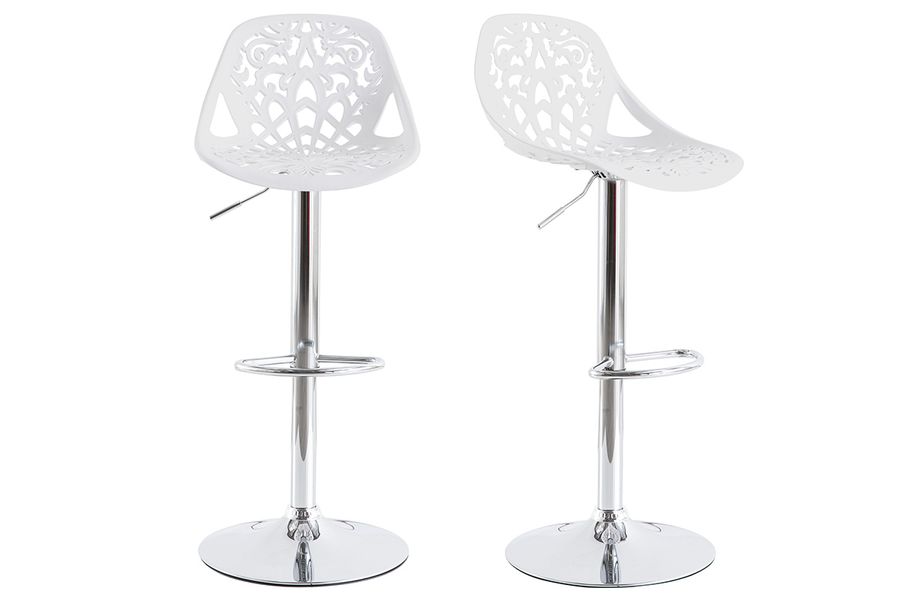 Sgabelli da bar design barocco bianco - set di 2 BAROCCA