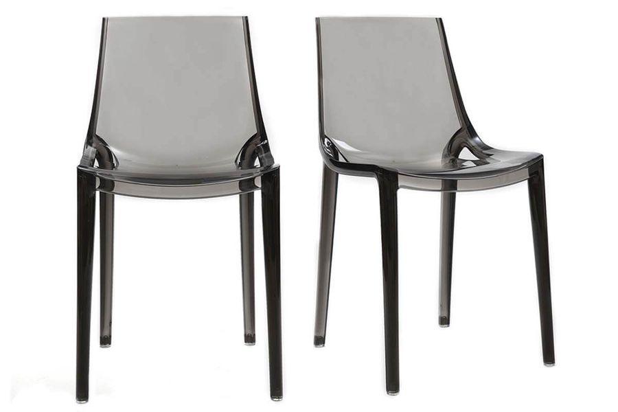 Sedie design grigio fumé impilabili (set di 2) interno / esterno YZEL
