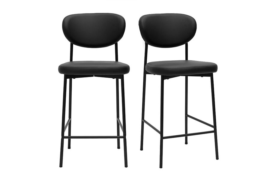 Sgabelli da bar fissi neri H65 cm (set di 2) BREKA
