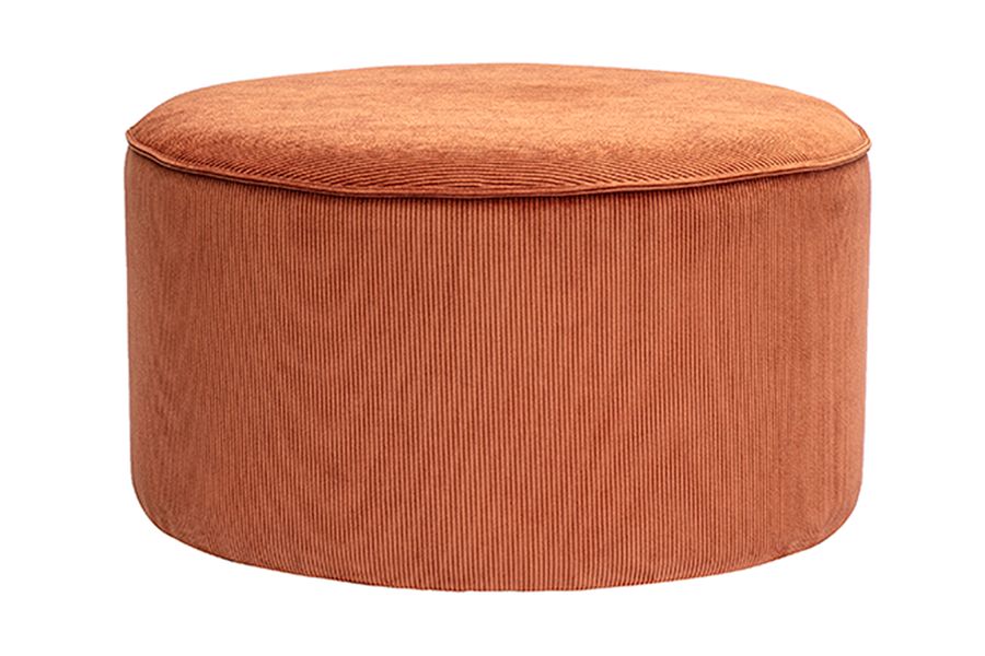 Pouf rond en velours côtelé terre brûlée D70 cm PAUL
