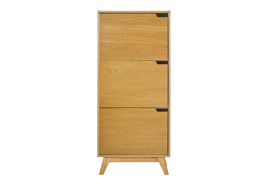 Buffet haut scandinave bois clair hévéa L60 cm LEENA
