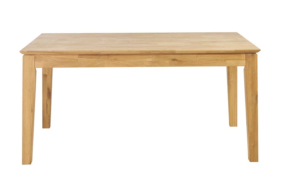 Table à manger extensible rectangulaire en bois clair chêne massif L160-220 cm YULIA