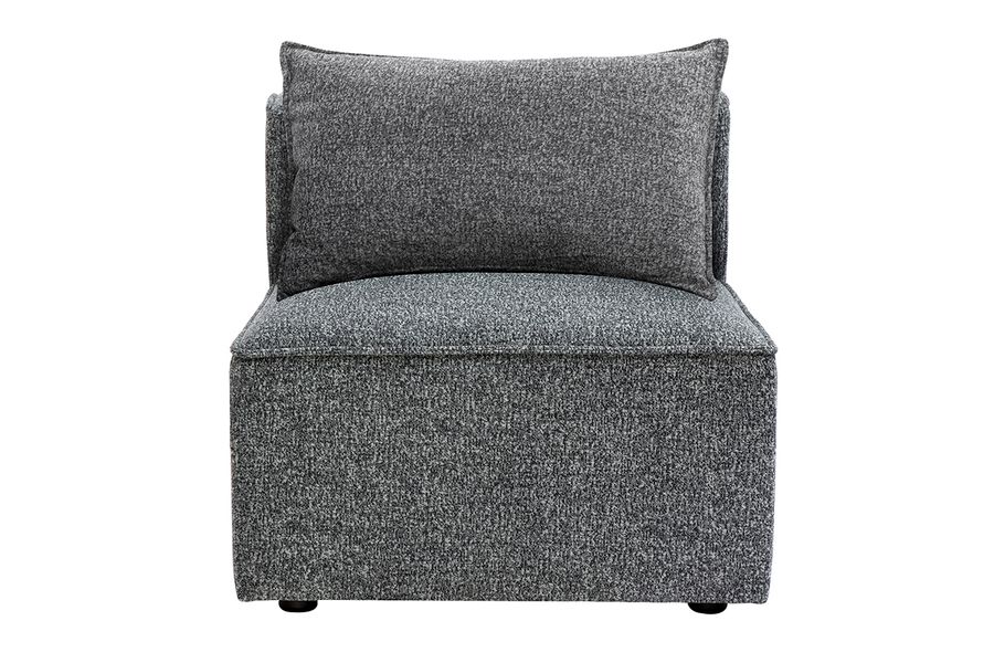 Module droit pour canapé en tissu chiné gris foncé KERRY