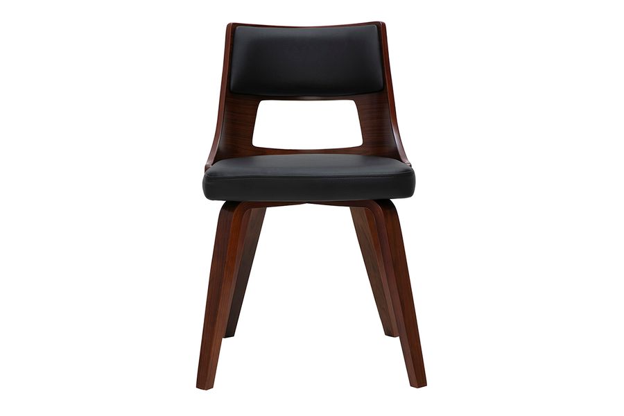 Sedia vintage nera e legno scuro GARBO