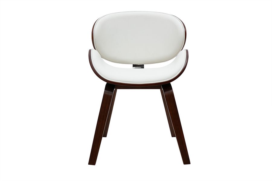 Sedia design bianca e legno scuro noce WALNUT