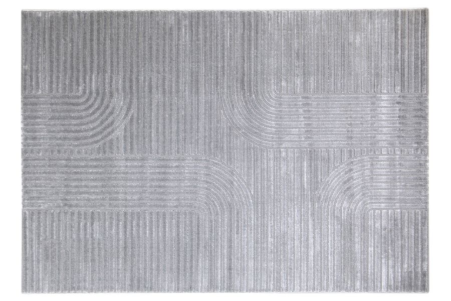 Tappeto grafico rettangolare grigio 160 x 230 cm MAGNUS