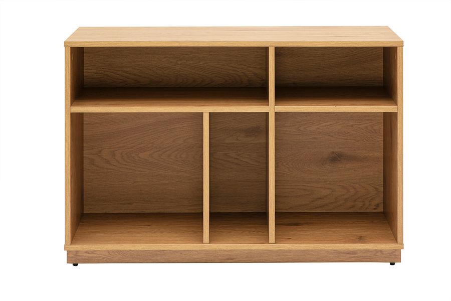 Buffet ouvert avec rangements finition bois clair chêne L96 cm SEVILLE