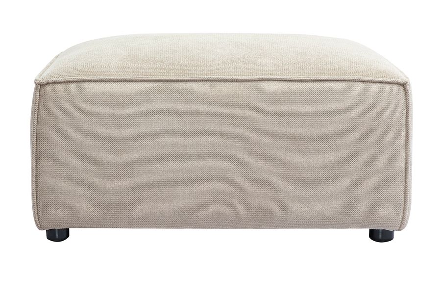 Pouf repose pieds en tissu chenille beige SPLIT