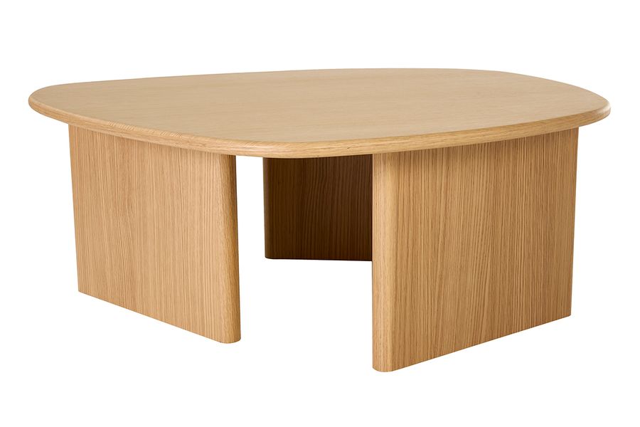 Table basse forme organique en bois clair chêne L85 cm ONDINE