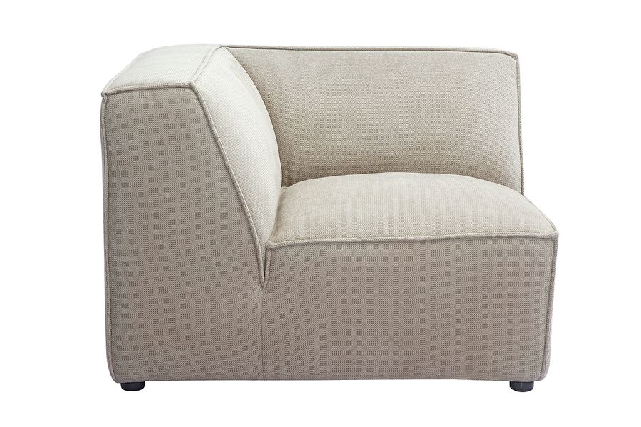 Module d'angle central pour canapé en tissu chenille beige SPLIT