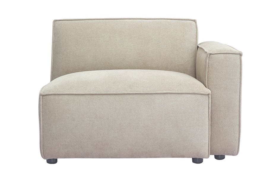 Module d'angle droit pour canapé en tissu chenille beige SPLIT