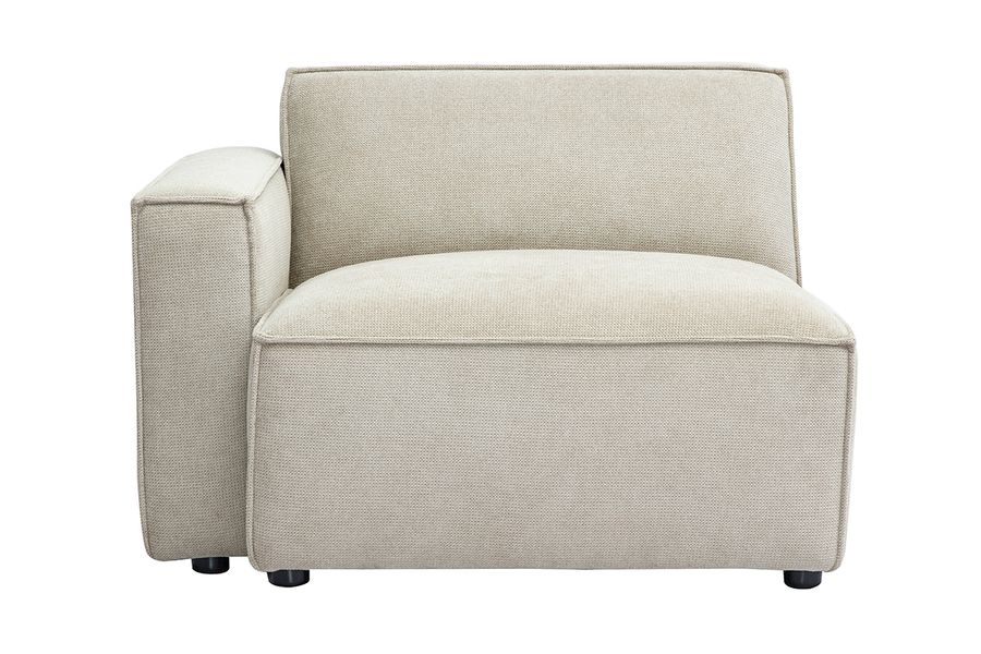 Module d'angle gauche pour canapé en tissu chenille beige SPLIT