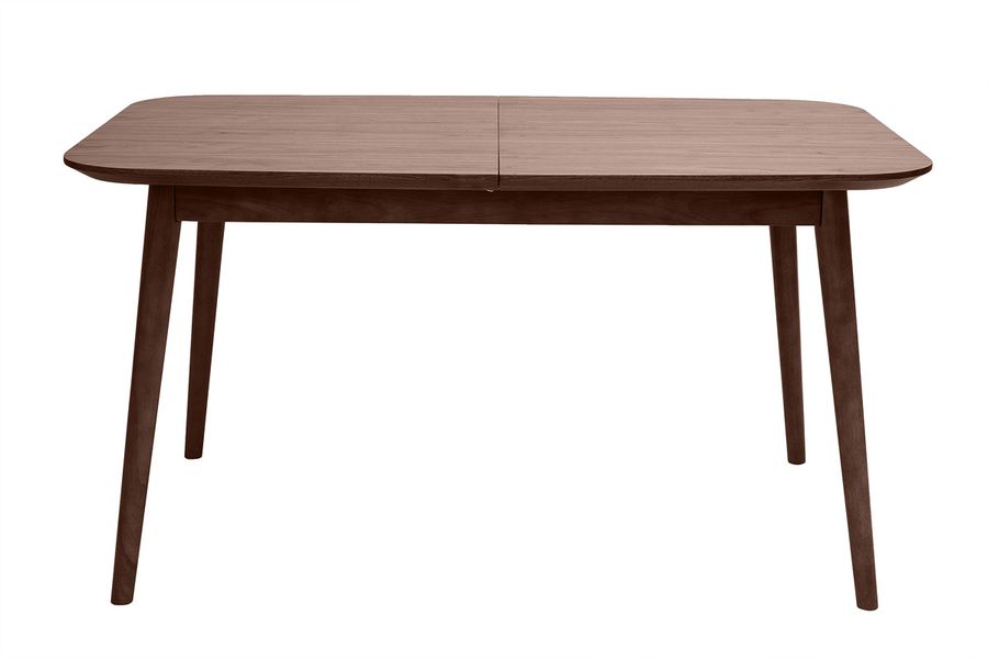 Table extensible rallonges intégrées rectangulaire en bois foncé noyer L140-170 cm ANK