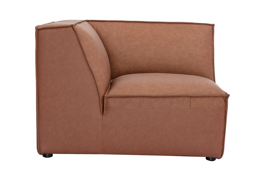 Module d'angle central pour canapé en cuir marron SPLIT