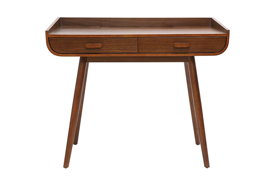Scrivania scandinava legno chiaro con 2 cassetti L100 cm HALLEN